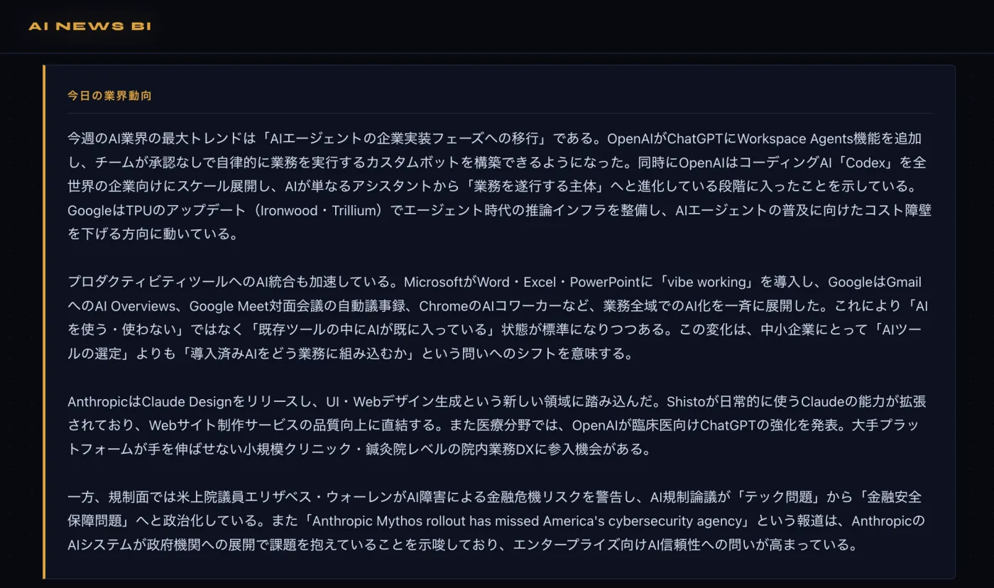 AIニュースBI 業界動向